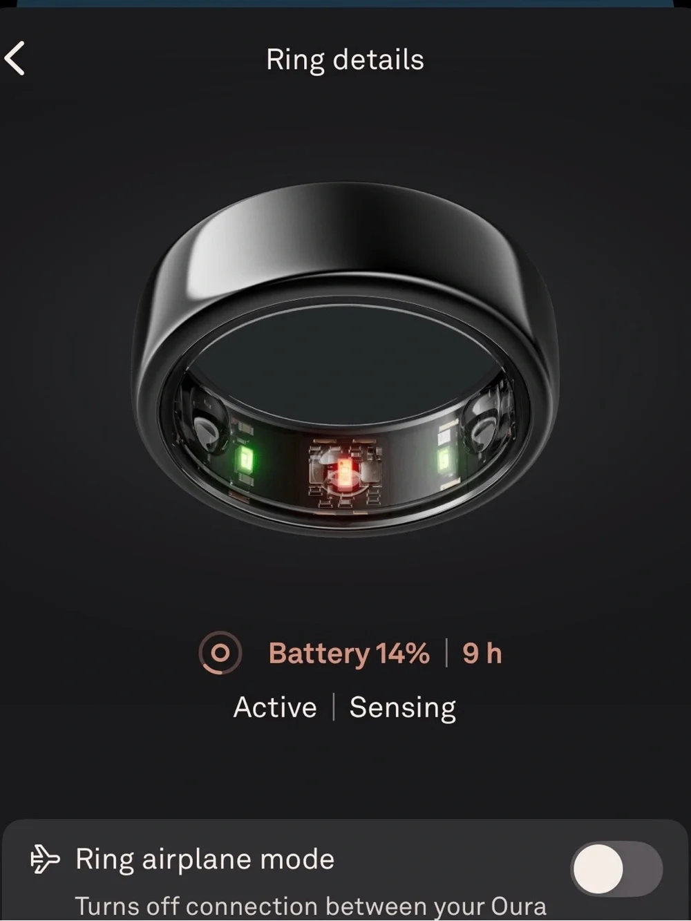 Oura Smart Ring Gen 3 Size 7 Heritage Black with charger